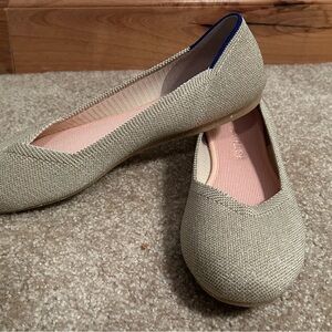 Rothy's Light Gold Metallic Flats, Size 10